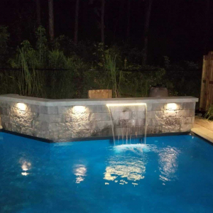 Spillway Water Feature With Lights